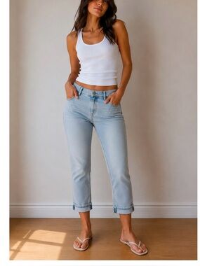 J. Jill Light Blue Cropped Straight Jeans